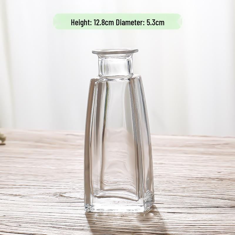 Retro Embossed Transparent Glass Vase: French-Inspired Luxury Home Decor for Living Room