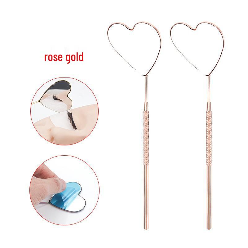 Stainless Steel Handheld Eyelash Inspection Mirror - Square Eyelash Extension Tool