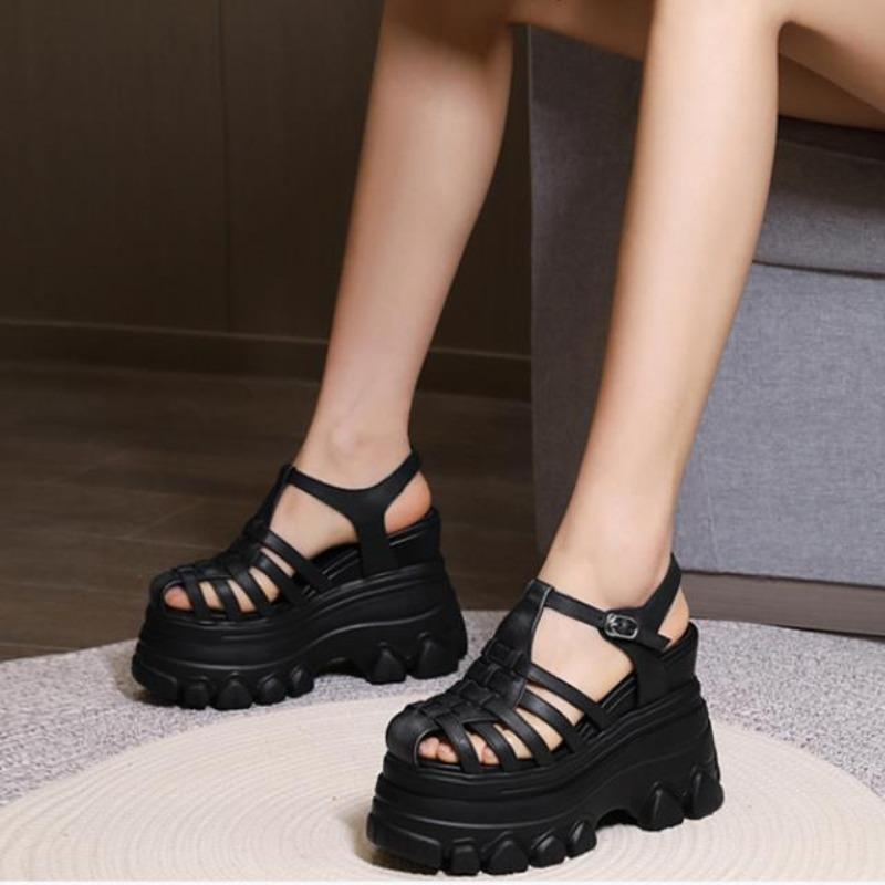 Fashion 12CM Fashion Female Platform Buckle Strap Street Summer Shoes Beach Wedges Women Gladiator Sandals Chunky Sandalias De Mujer