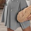 Women's Double Breasted Blazer Vest Dress Sleeveless Deep V-Neck Mini Dress Summer High Waist Pleated Short Skirt