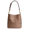 Coach Willow 21 Logo Print Bucket Bag With Lock Closure Women Shoulder Bag Brown Caramel CW602-B4XHG