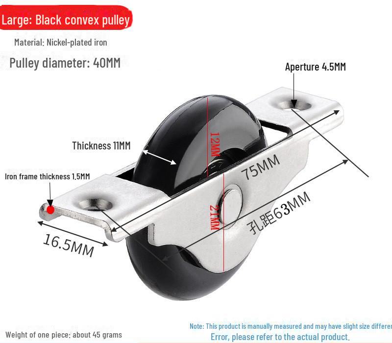 Sliding Door & Window Pulley Set: Floor, Cabinet, Convex & Concave Wheels