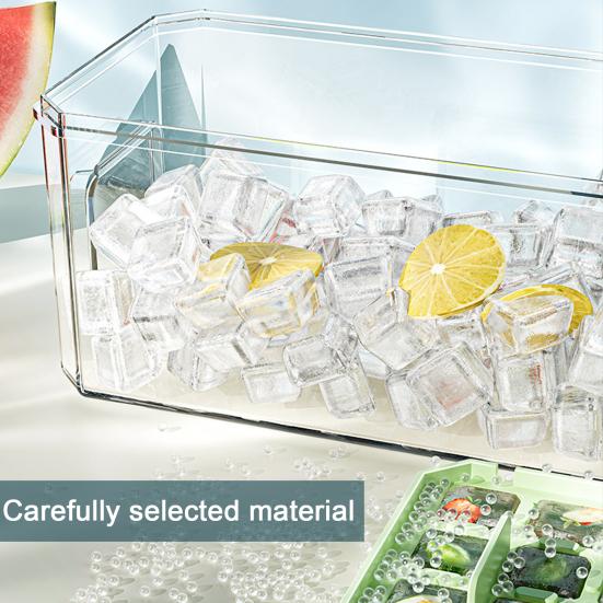 Ice Cube Mold Tray with Lid Bin Ice Scoop 32 Cavity Ice Cube Maker for Freezer Easy Release DIY Ice Cube Tray for Whiskey Cocktail Coffee