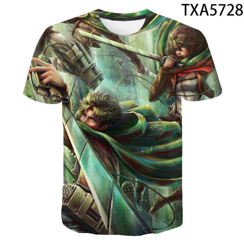 Attack On Titan Levi Ackerman 3D Print T-Shirt, High Quality Polyester Short Sleeve, Fashion Streetwear Casual Daily Wear