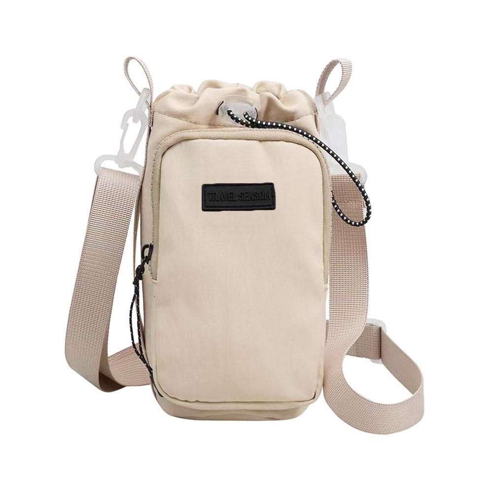 Shoulder Strap Water Bottle Carrier Bag Front Pocket Waterproof Water Bottle Holder Large Opening Adjustable Outdoor Supplies