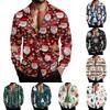 Men's Casual Shirt Jacket Loose Fit with Lapel Collar Breathable for Spring Christmas