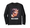 Wild Escape Retro Cute Fox Design Gift Long Sleeve T-Shirt