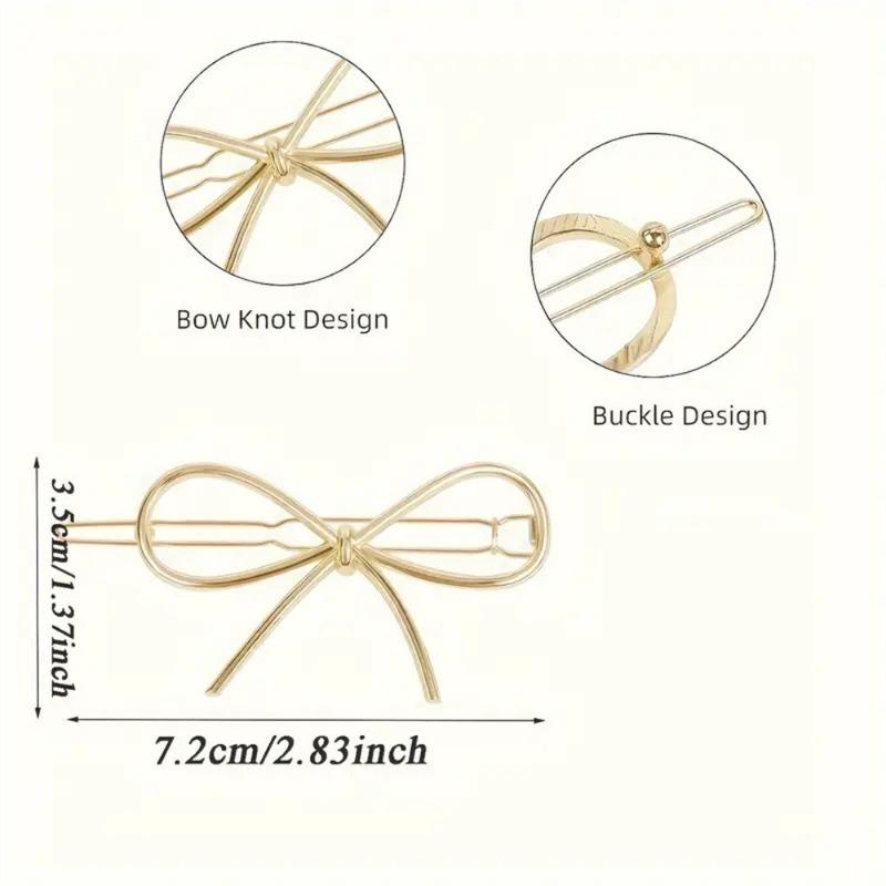 Bow Hairpin Love Pentagonal Alloy Clip Cute Hair Accessories Frog Clip Jewelry Female Bangs