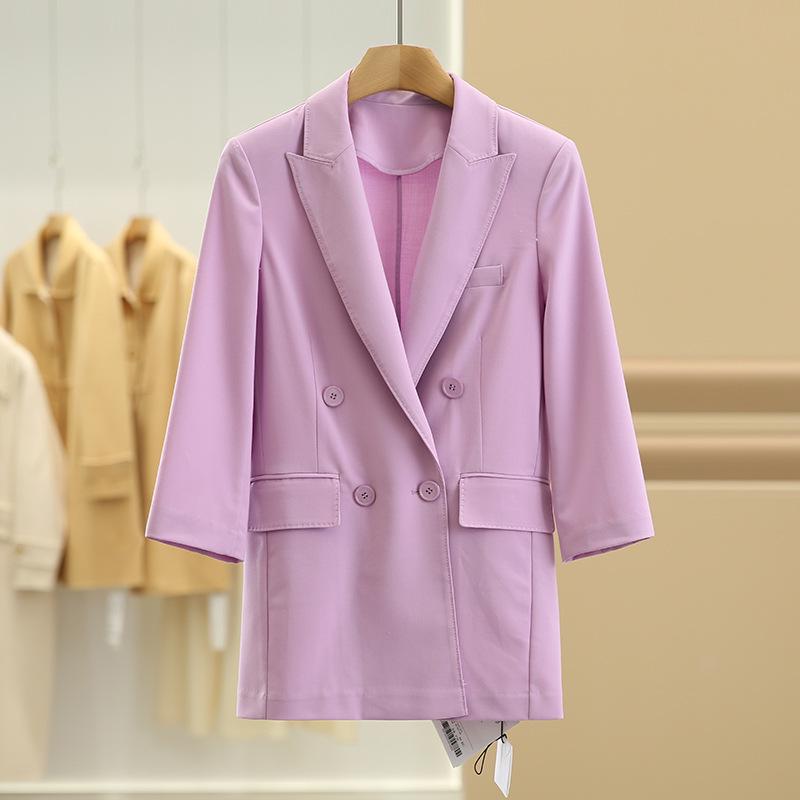 

Двубортный костюм Sancai из мериносовой шерсти - Коллекция Осень 2025 XL фиолетовый