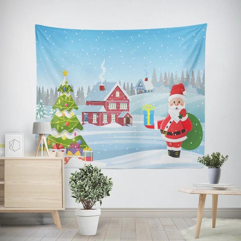 

Новогодняя рождественская тема Снеговик Узор Гостиная Спальня Декоративный Гобелен 100x75cm