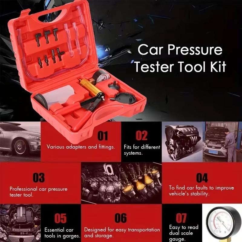 Vacuum Pump Car Brake Clutch Bleeder Tester Motorcycle Bleeding Hand Pump Tool for Car Adapters Brake and Clutch Bleeding System