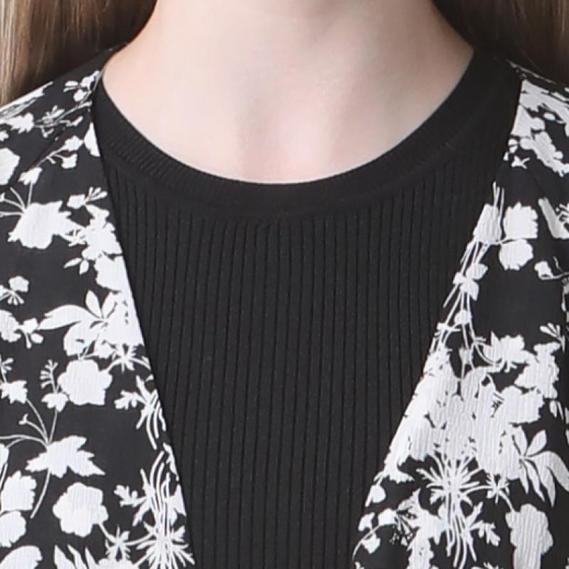 She S miSS  All Over Print Robe Long Cardigan
