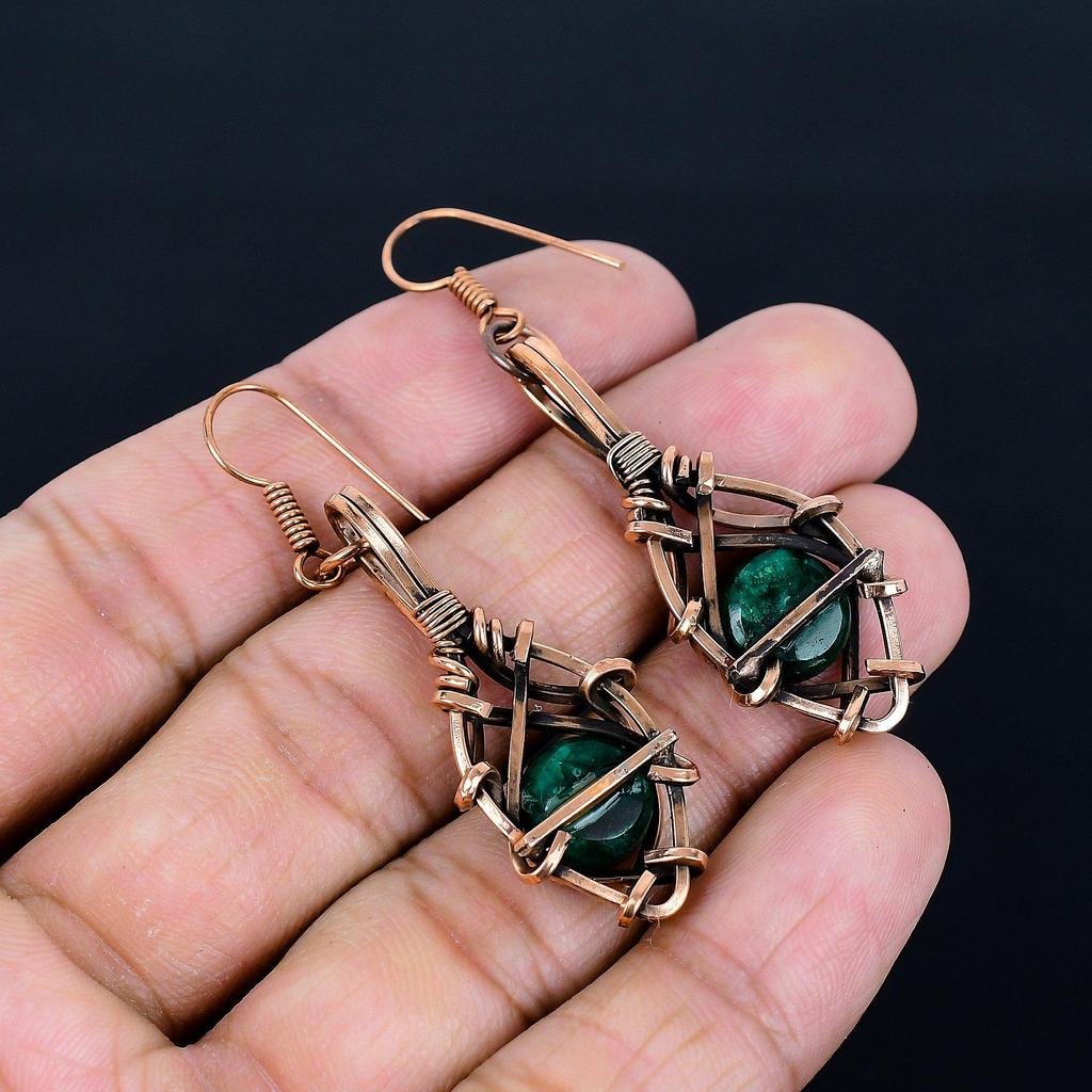 Emerald Pendant, 999 Copper Wire Wrapped Pendant Gemstone Jewelry, Handmade Pendant Amazing Jewelry, Gift For Her