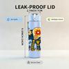 1PC Colorful Elephant Ornament Art Print 750ml Color Plastic Sports Water Bottle Leakproof Flip Straw Lid Suitable for Sports Office Home Use