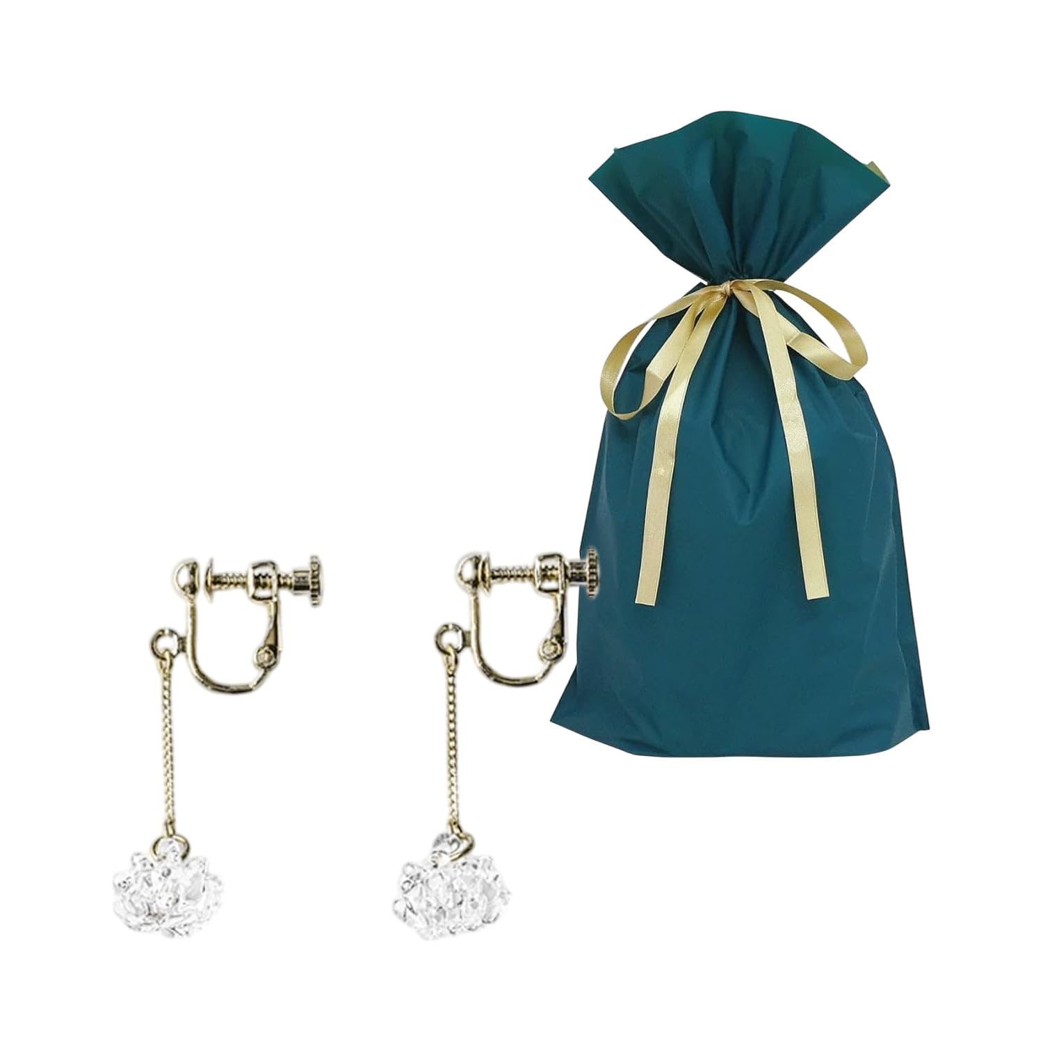 

набор Серьги Lampwork Factory Белый клевер Подарочный мешочек с [Набор] 2 штуки (HARIO HAP-C-005E, лента)