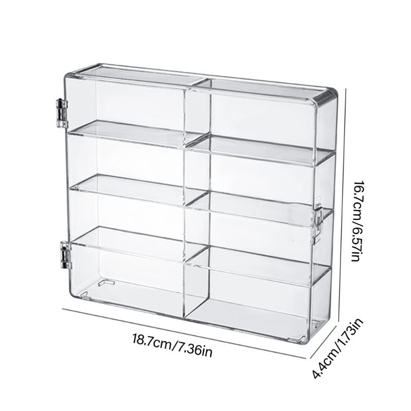Boîte d'exposition en acrylique à compartiments multiples pour voitures miniatures moulées sous pression, vitrine pour petits objets de collection avec 8 sections
