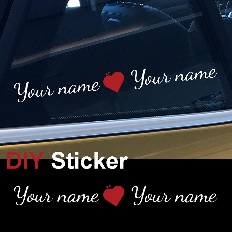 DIY Window Sticker Personalized Lover Romantic Name Vinyl Decor Decal Gift for Girls Boys Car Door Hood Auto Accessories