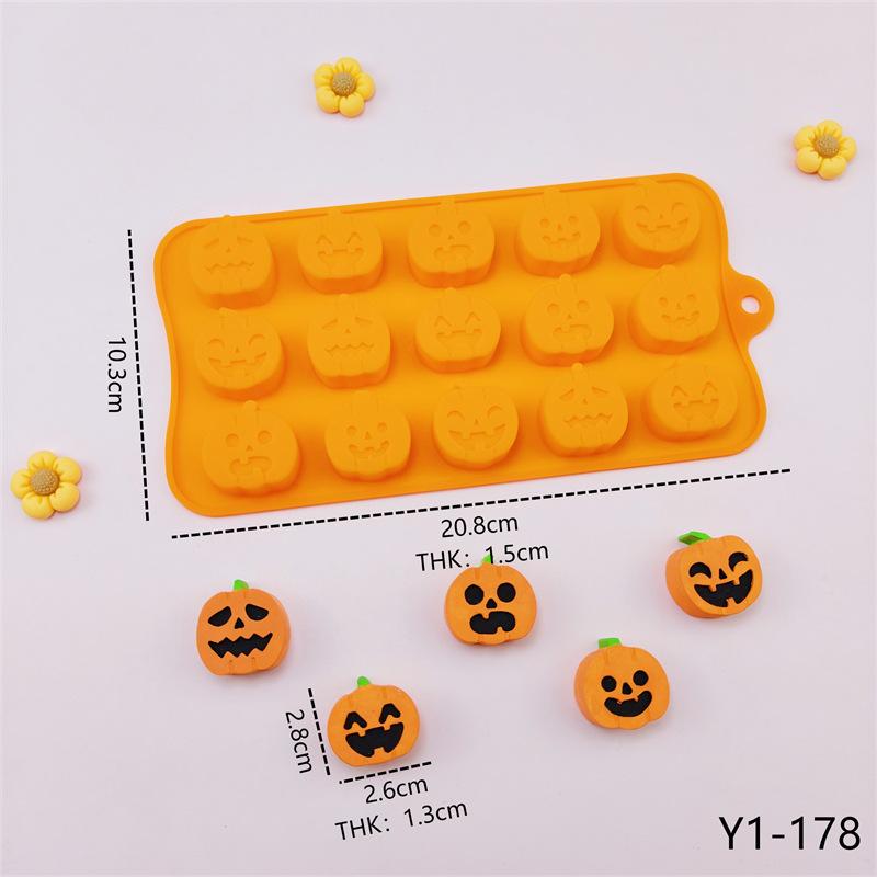 1pc Halloween Pumpkin Skull Silicone Mold Durable Cake Fondant Handcrafted Mold For Children Home Decorative Baking Mold Tools