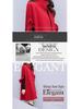Women's Plus Size Red Wool A-Line Cloak Coat - Mid-Length, Perfect for Spring, Autumn, & Winter.
