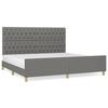 VidaXL Bed Frame with Headboard Dark Grey 200x200 Cm Fabric3125325