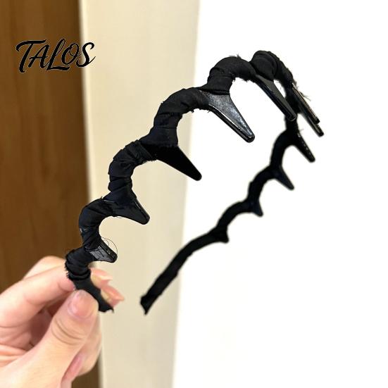Shiny Hairpin 2Pcs Women Headband Faux Pearls Decor Anti-slip Teeth Hairband Hair Hoop Lightweight Elastic Accessory Daily Wear