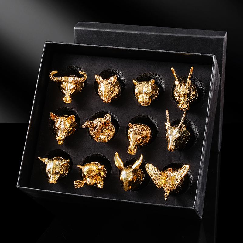 Zodiac Wine Set Baijiu Cup One Cup Strong Glass Wine Crystal Glass Small Wine Glass 1 Two Cups Can Be