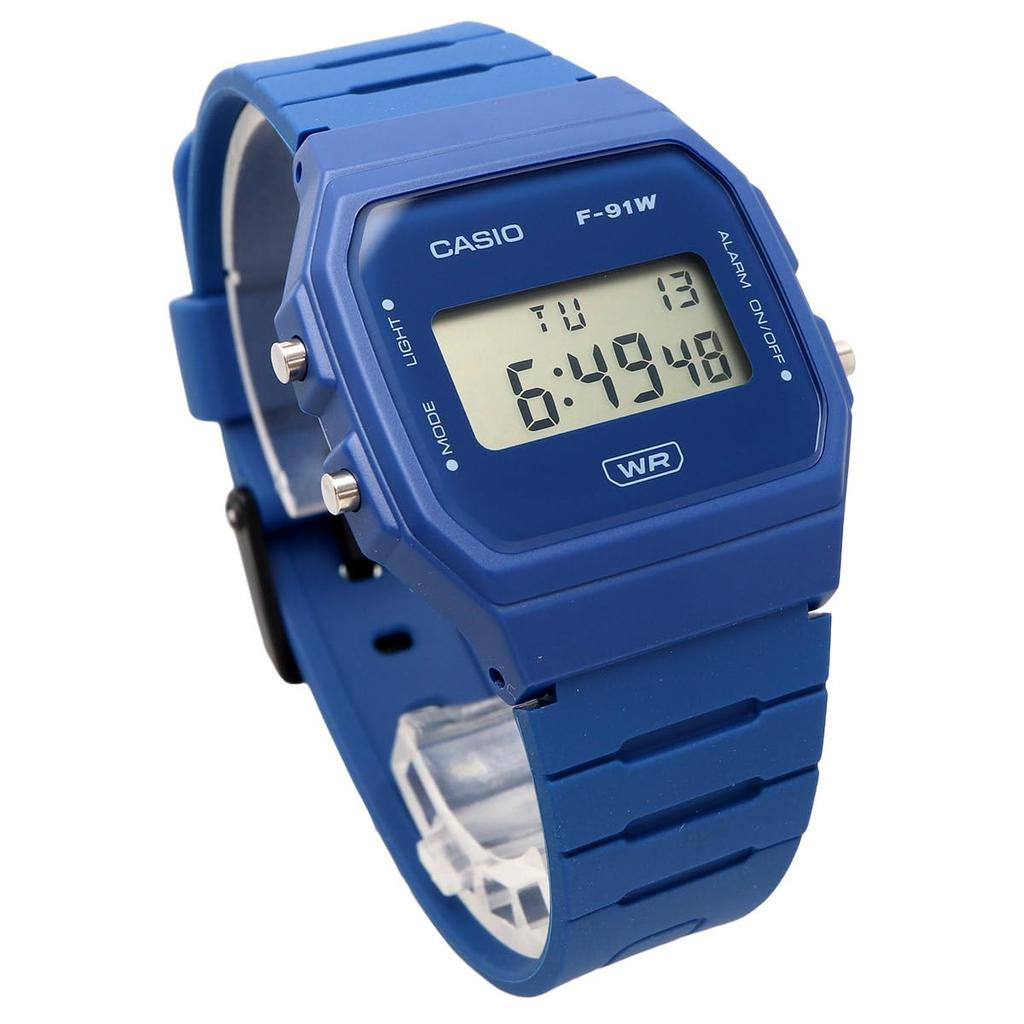 Casio Digital Unisex Watch F-91WB-2A1 (Cheap Casio) - No Presentation Box, Simple Packaging, Biomass Plastic Band, Blue [Parallel Import]