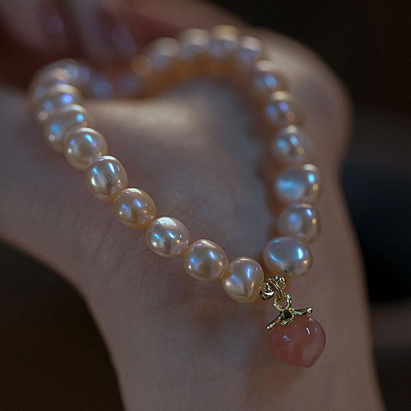 

100% Natural Freshwater Pearl Trendy Honey Peach Design 14K Gold Filled Female Bracelet For Women Birthday Gifts