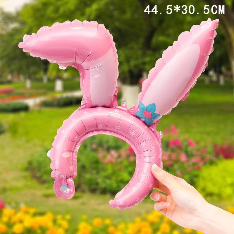 Graduation Season Children'S Baby Aluminum Film Handheld Stick Kindergarten Headband Headband Inflatable Balloon Street Stall Cartoon Headgear
