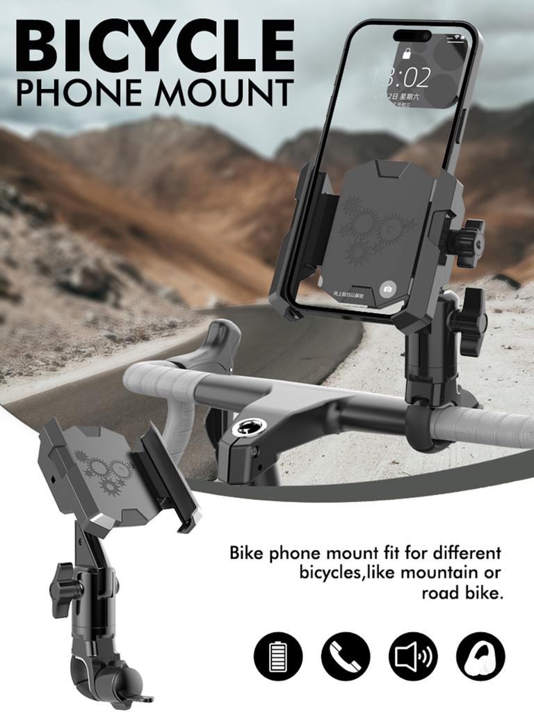 Bicycle Phone Holder Motorcycle Handlebar Mount - Anti-Slip Clip Stand Adjustable 360° Rotation Phone Bracket for Cycling