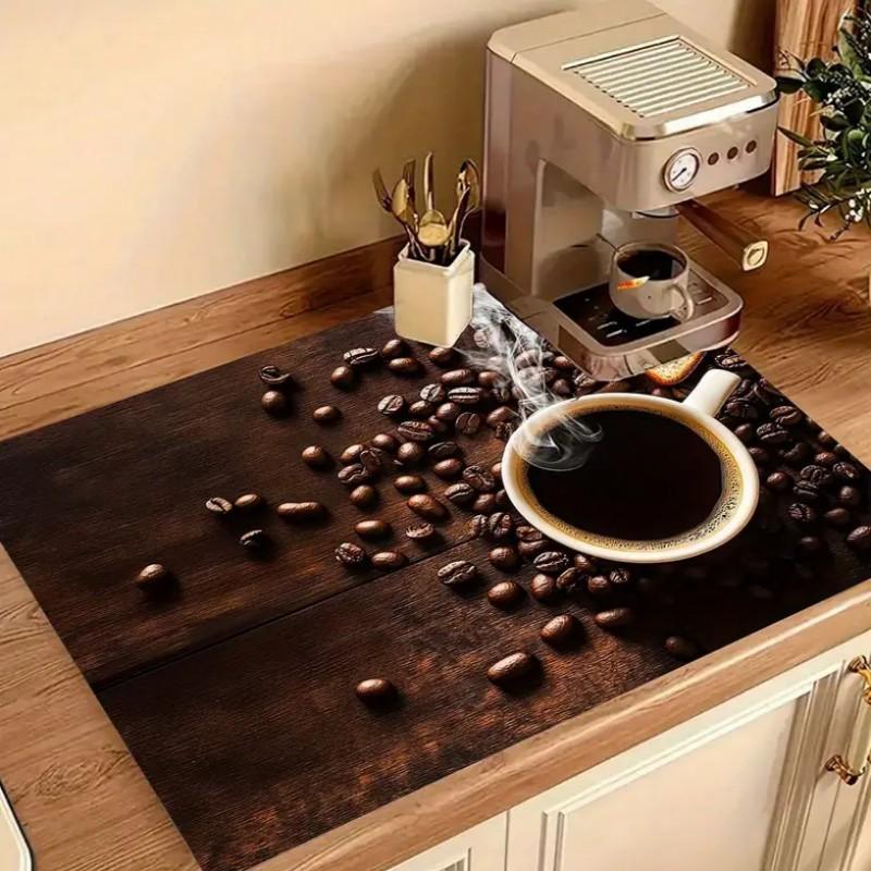 Covoraș Absorbent pentru Picături de Cafea cu Talpă de Cauciuc Antiderapantă Anti-Murdărie pentru Aparat de Cafea Chiuvetă de Bucătărie Blat de Baie