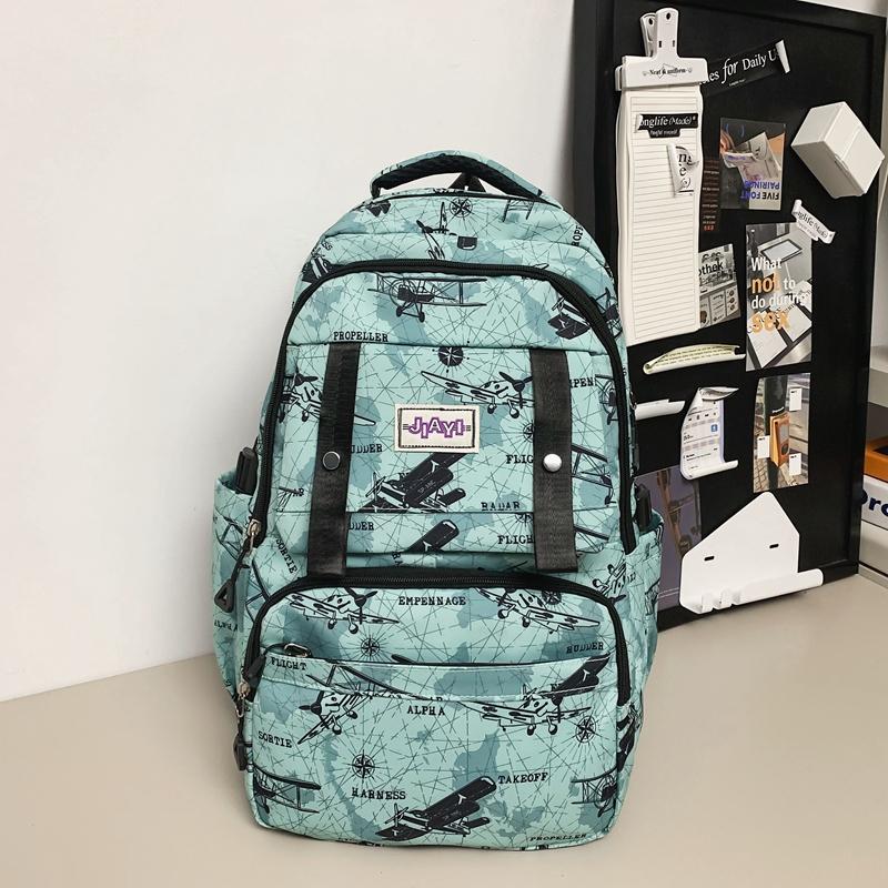 Большая вместимость школьный рюкзак для школьников с принтом для мужчин легкий рюкзак — фото 12