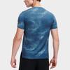 Fila Letter Logo All Over Print Round Neck Pullover Short Sleeve T-Shirt Men Tops Blue A11M311101F-ZA