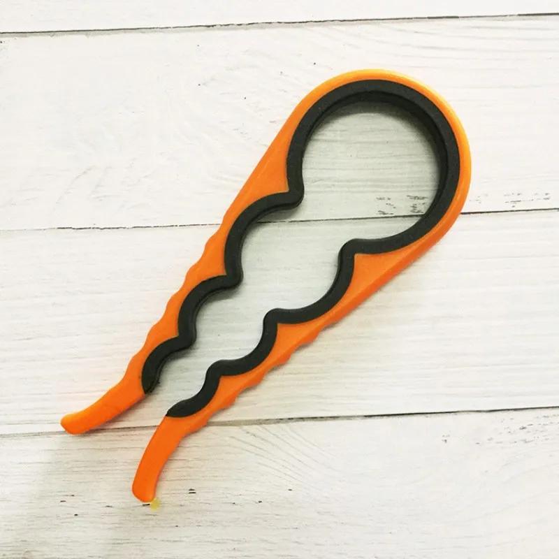 

Кухонный гаджет Портативный открыватель банок Легкий захват Гаечный ключ 4 в 1 Удобный Экономящий силу Открыватели крышек банок пивных бутылок Инструменты для откручивания крышек оранжевый