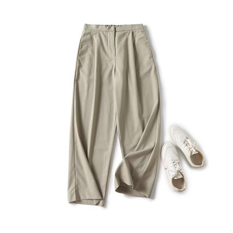 

2025 Spring Women s Casual High-Waisted Wide-Leg Pants Large