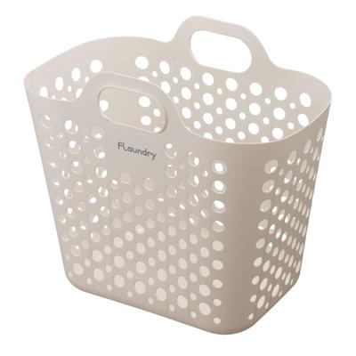 Flaundry Weicher Wäschekorb, Große Kapazität, Polyethylen, Schlank, Daiya 058185 Korb, 30L, Aufbewahrung, Material, Flexibel, Atmungsaktiv, Design,