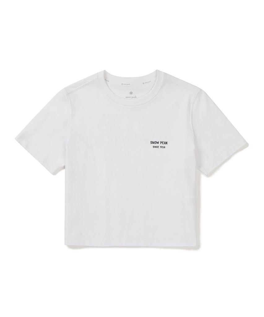 SNOWPEAK APPAREL Cotton Women'S Crop Short Sleeve T-Shirt (S25Mwfts65) White