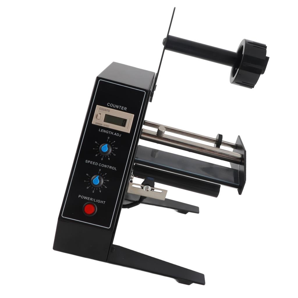 Etikettenspender Automatischer Etikettenrollenabwickler Digitalanzeige Einstellbare Geschwindigkeit Werkzeug US-Stecker 110V