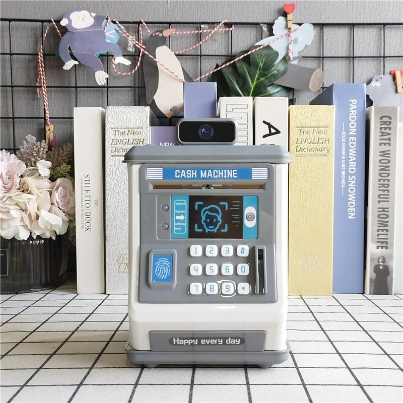 Automatic deposit teller machine toy intelligent password card swiping face recognition savings box simulation safe piggy bank