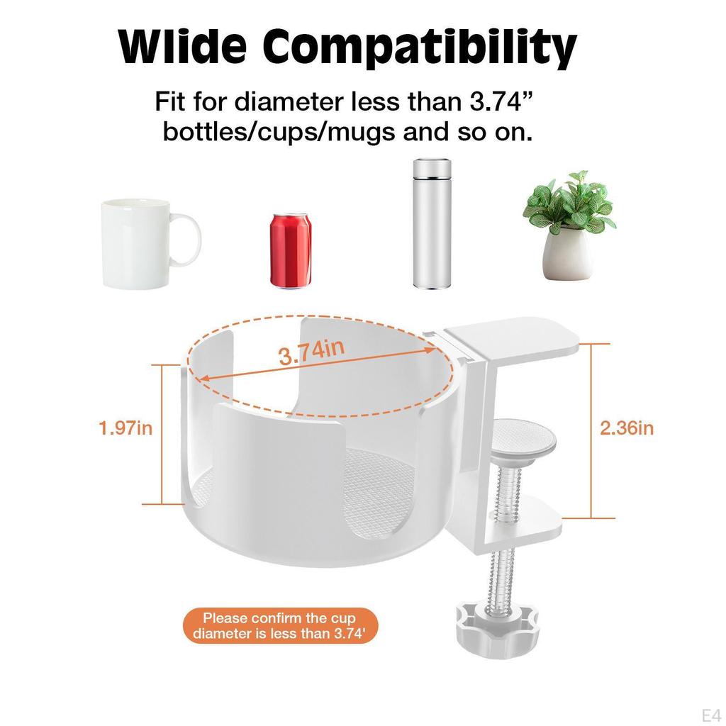 Desk Cup Holder Clip On Table Easily Install Anti Spill Practical Desktop Organizer