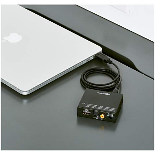 Amazon Basics 4K HDMI to HDMI Converter with Audio (RCA Stereo/Spdif) for Apple TV, Fire TV, and Blu-ray Players, HDMI 1.4 Standard, Black