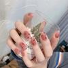 24Pcs Red Sweetheart White Checkerboard Press On Nails Removable Fake Nail Tips Art Acrylic Manicure