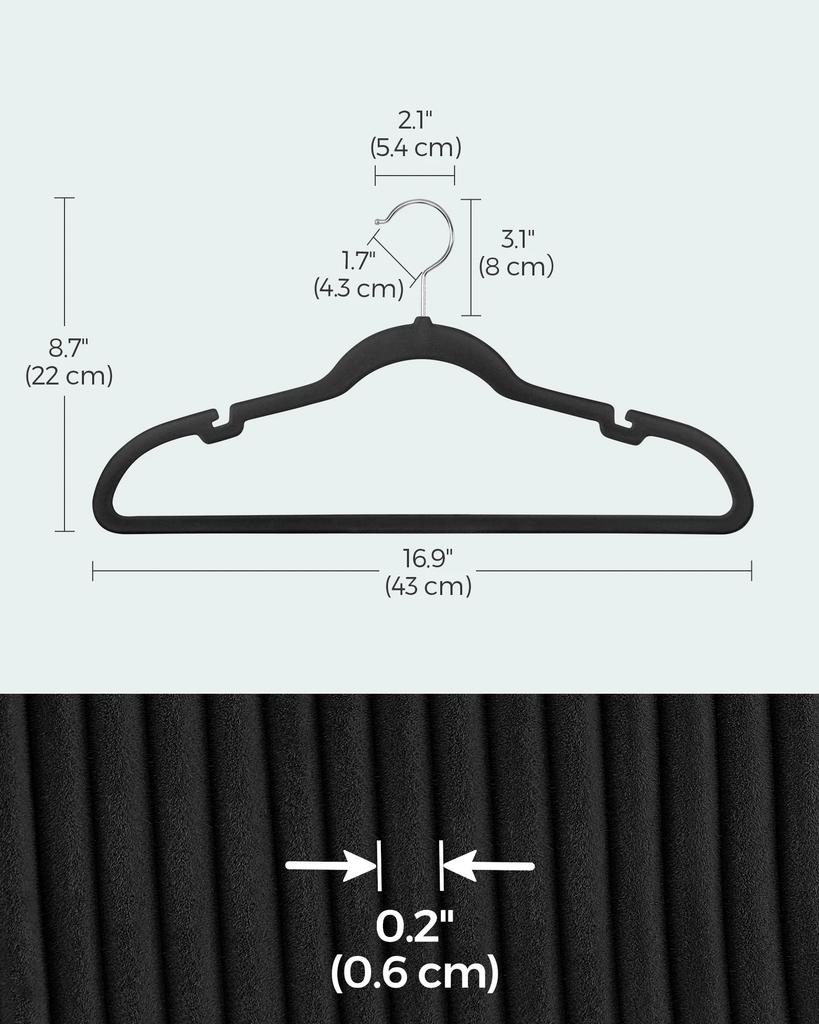 Velvet hanger 30/50 piece set Anti-slip design with shoulder grooves Pants hanger 360° self-rotating hanger for suit storage
