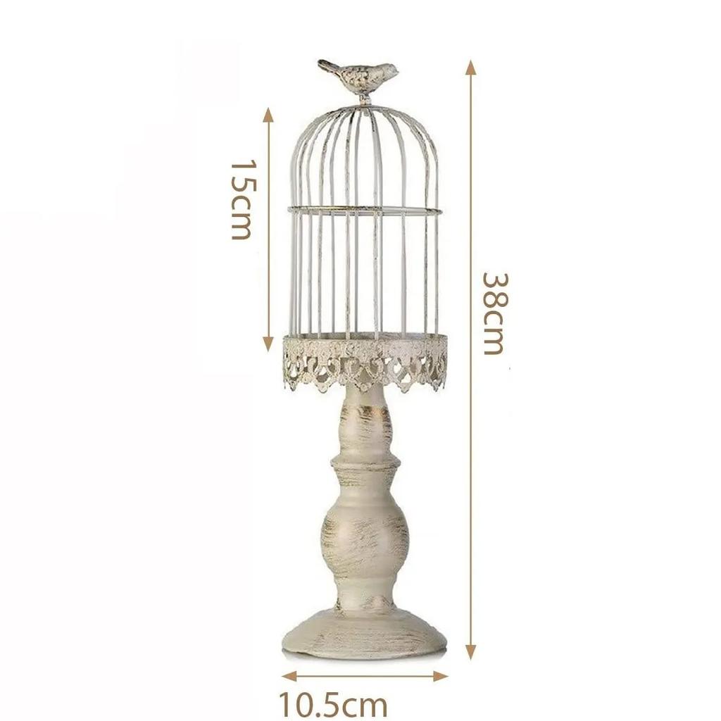 Creativity Retro Bird Cage Candle Holder Ornament Ironwork Candlestick Photography Wedding Restaurant Props Home Decor