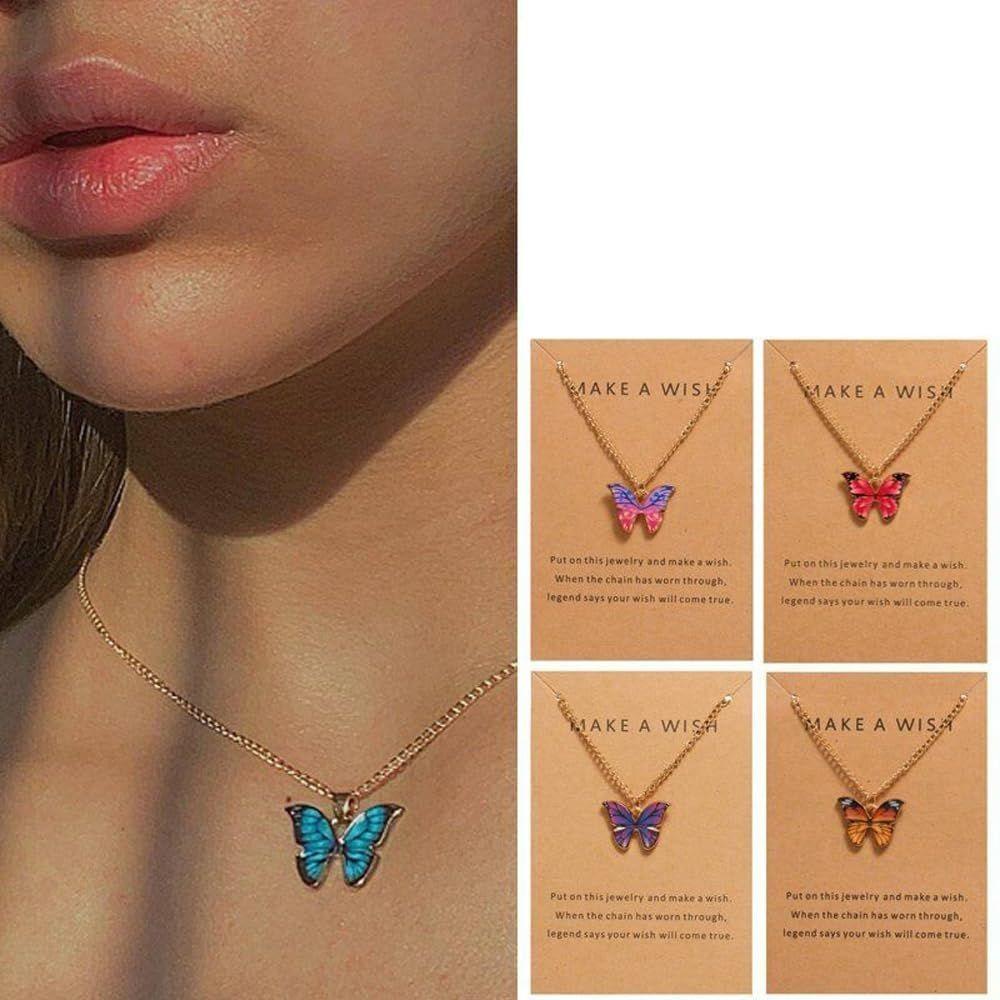 

Модное новейшее стильное ожерелье с бабочкой, комплект ювелирных украшений для женщин, ожерелье с подвеской, подарки для девочек