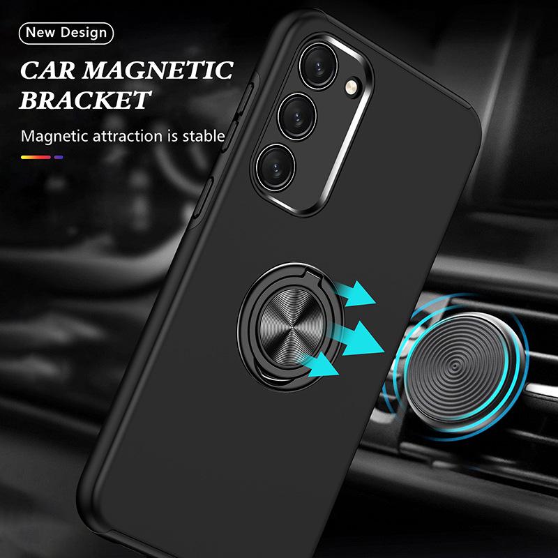 Samsung S23 Plus Car Mount Case: Magnetic, Anti-fall, Full Coverage with Hidden Ring Holder