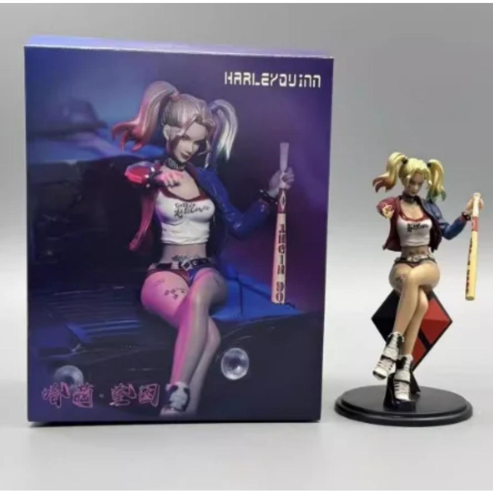 Фигурка Харли Квинн Хищные Птицы Сидячая Поза С Бейсбольной Битой Аниме Фигурка Коллекционная Декор Кожаная Куртка Алмазное Основание