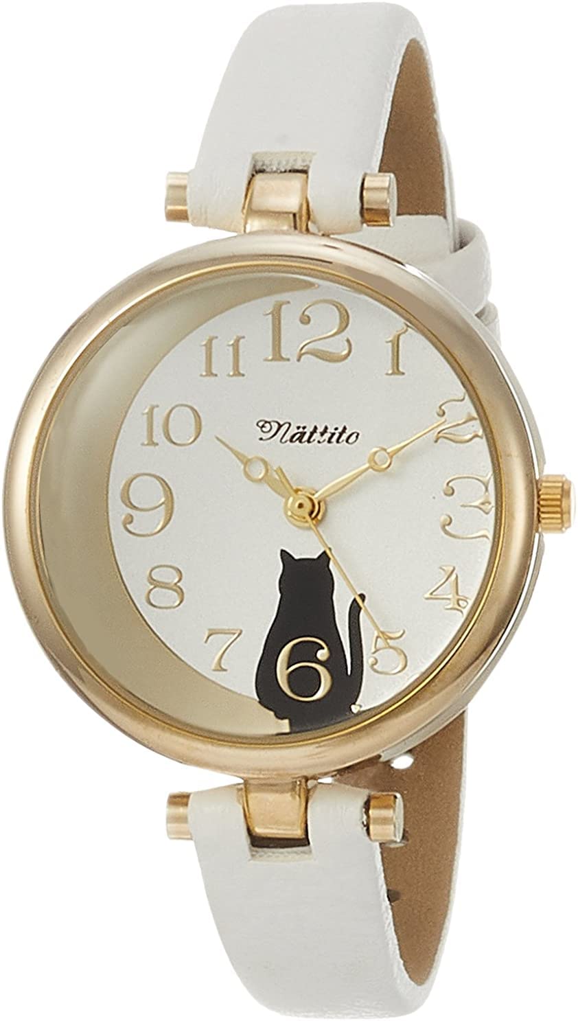 

Wristwatch Cat Gut Analog Leather Strap White [Fieldwork] ST162p-1 Women s