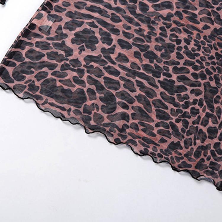 New Spring Summer Women Mini Dress Leopard Print Loose Flare Sleeve Halter Backless Hip Style Short Ladies