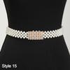 Ladies' Elastic Thin Waistband with Pearl Rhinestone Waist Chain Simple Korean Style Drawstring Belt Women Apparel Accessories